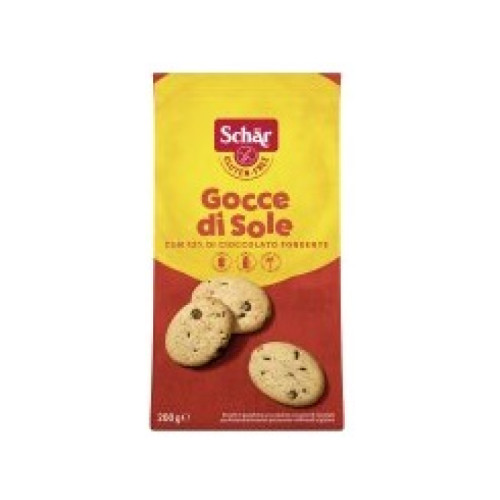 Schar gocce di sole biscotti di pastafrolla con gocce di cioccolato fondente senza lattosio 200 g