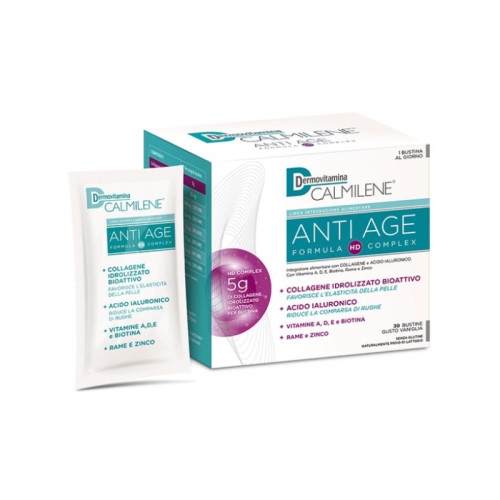 Dermovitamina calmilene antiage ia a base di collagene e acido ialuronico polvere 30 bustine gusto vaniglia