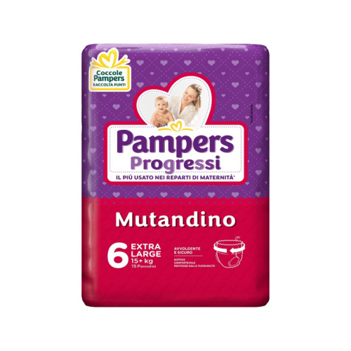 Pampers progressi mutandina xl 15 pezzi