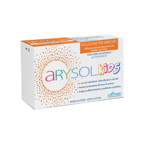 Arysol kids soluzione bambini per aerosol con acido ialuronico ph fisiologico 10 flaconcini monodose da 5 ml