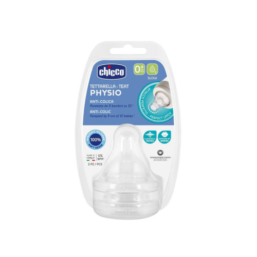 Chicco tettarella perfect 5 0m in silicone 1 foro 2 pezzi