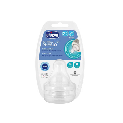 Chicco tettarella perfect 5 2m in silicone 2 fori 2 pezzi