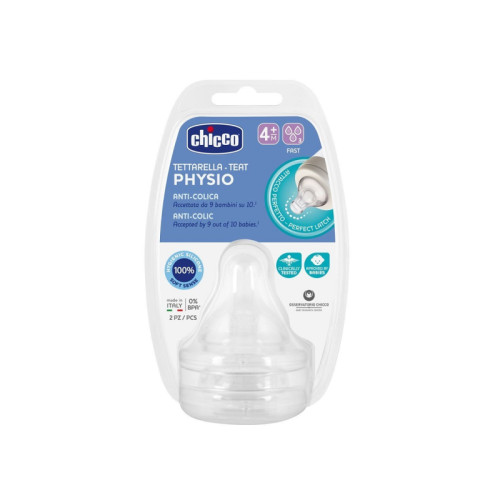 Chicco tettarella perfect 5 4m in silicone 3 fori 2 pezzi