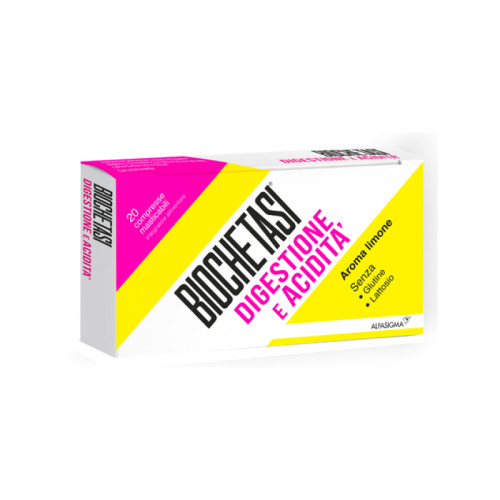 Biochetasi acidita' 20 compresse masticabili aroma limone senza glutine senza lattosio