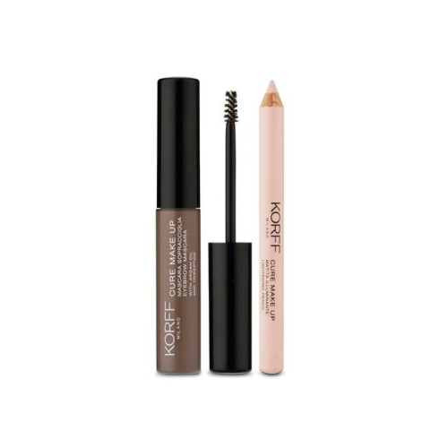 Korff cure make up kit sopracciglia con mascara sopracciglia 02 + matita illuminante 02