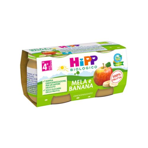 Hipp bio omogeneizzato mela/banana 2x80 g