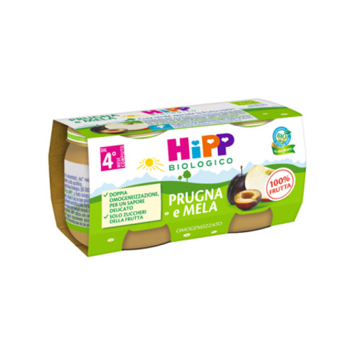 Hipp bio omogeneizzato prugna e mela 2 x 80 g