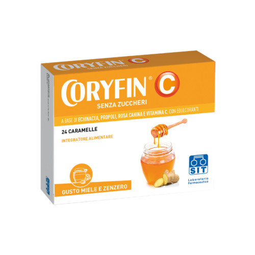 Coryfin c senza zucchero miele zenzero 24 caramelle