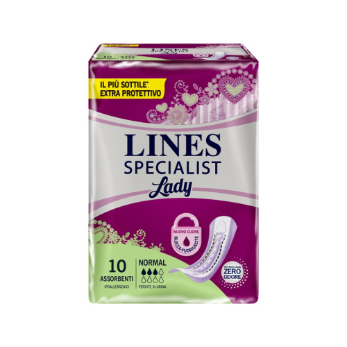 Assorbenti per incontinenza lines specialist lady 4 normal 10 pezzi