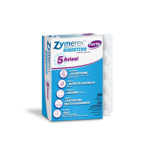 Zymerex digestivo forte 5 azioni 20 compresse masticabili
