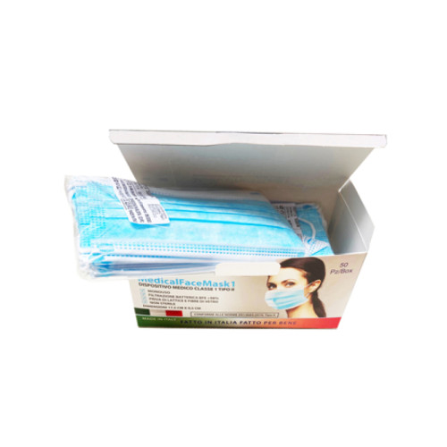Mascherina chirurgica medical face mask tipo ii celeste 50 pezzi