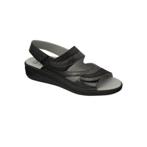 Antonia sandal laminated synthetic+suede w nero 41