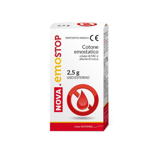 Cotone emostatico nova emostop con fac e allume di rocca 2,5 g