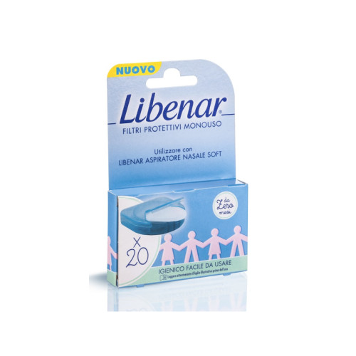 Filtri protettivi monouso libenar per aspiratore nasale soft 20 pezzi