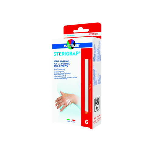 Master-aid sterigrap strip adesivo sutura ferite 75x6 mm 6 pezzi