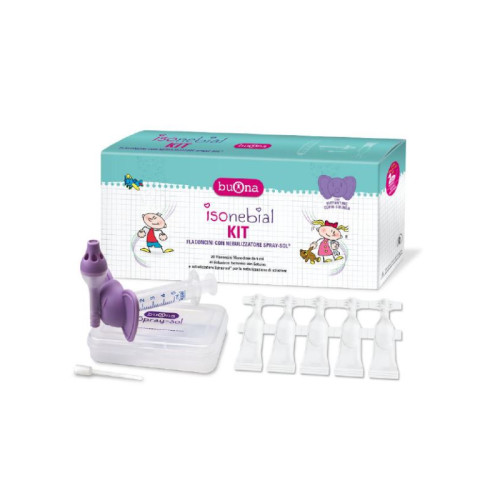 Isonebial kit pulizia cavita' nasali 20 flaconcini monodose 5 ml + siringa luer lock soft-jeck + ago cannula + nebulizzatore spray