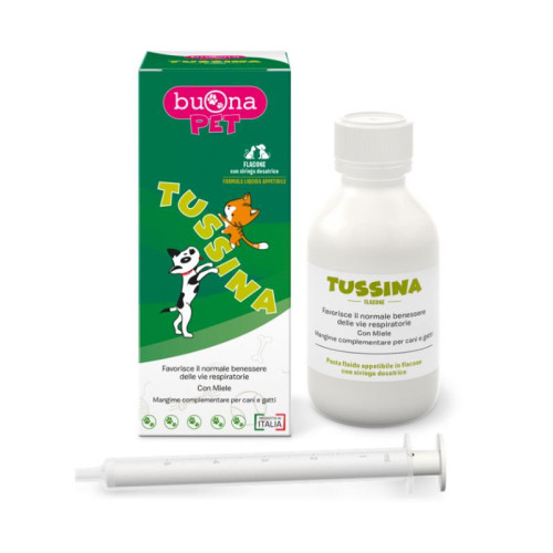 Tussina flacone cani e gatti con siringa dosatrice 100 g buonapet