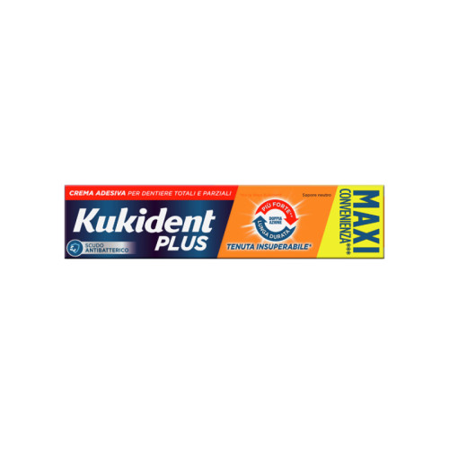 Kukident plus doppia azione tenuta insuperabile crema adesiva dentiere 65 g