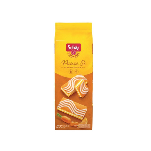 Schar pausa si' merendine di pan di spagna al gusto di carota e arancia 10 porzioni da 30 g