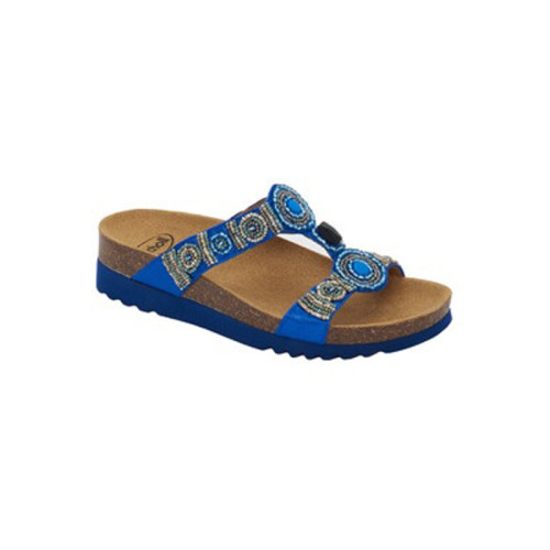 Calzatura new bogota' wedge satin+beads woman cobalt tecnologia bioprint materiale satin + perline fodera tomaia microfibra fodera sottopiede microfibra 40 ss22