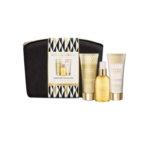Baylis & harding mandarino dolce & pompelmo set borsa bagno regalo 1 acqua profumata corpo 100 ml + 1 bagnoschiuma 100 ml + 1 crema mani corpo 100 ml